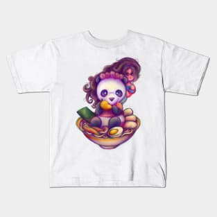 Kawaii Ramen Panda Girl Kids T-Shirt